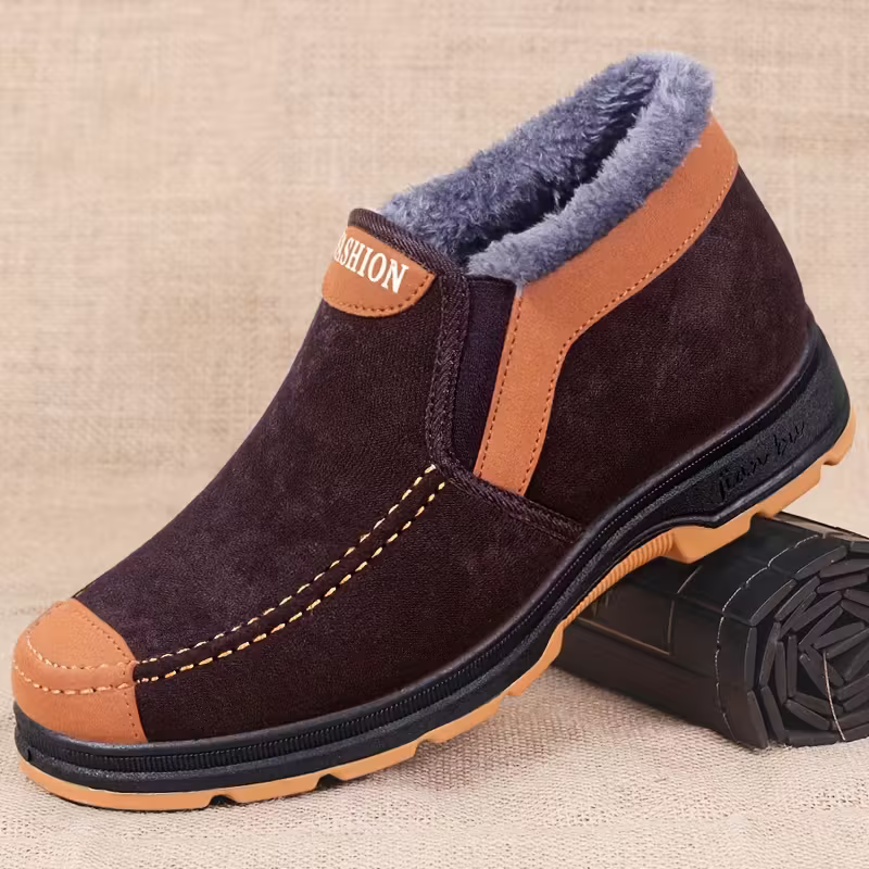 Men's Plush Lined Ankle Snow Boots for All-Season Hiking & Outdoor Footwear