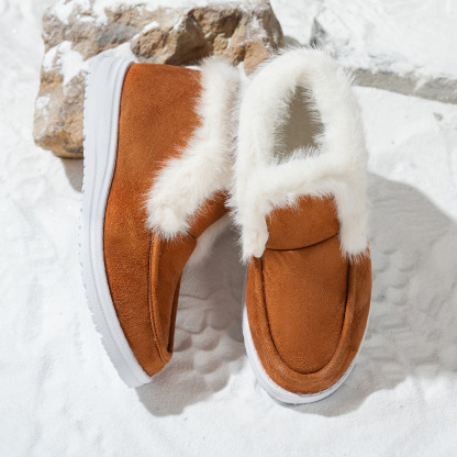 Women's Warm Furry Slip-on Winter Cotton Boots