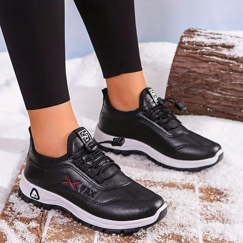 Women's Cozy Water-Resistant Non-Slip Snow Sneakers for Cold Weather Outings