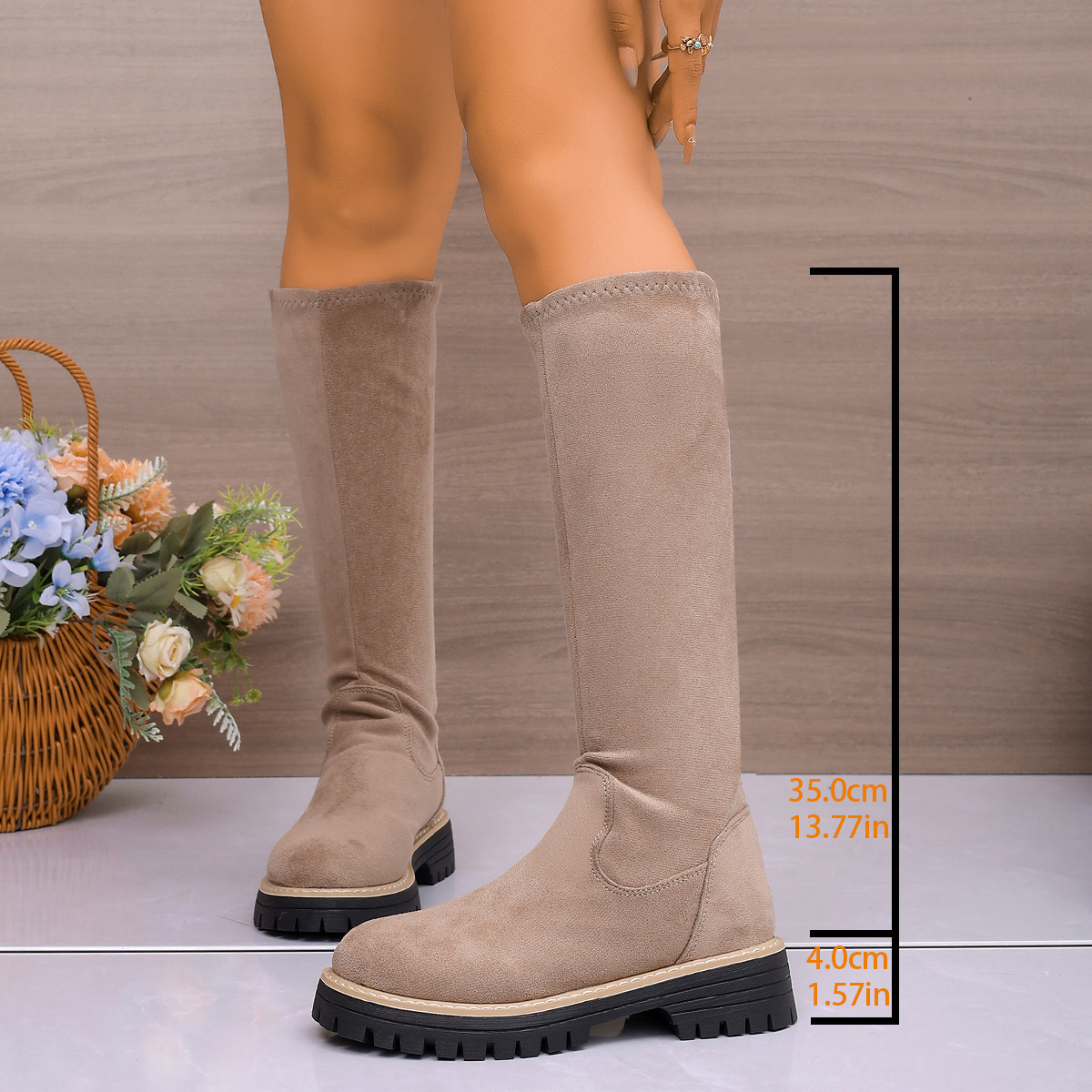Women's Stylish Anti-Slip & Zipper Closure Platform Versatile Boots 