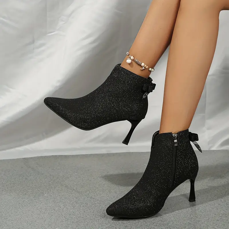 [Copy]Women's Sparkling Fashion Elegant Versatile Chunky Heel Boots