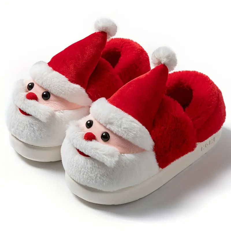 Women's Warm & Cozy Festive Santa Slippers