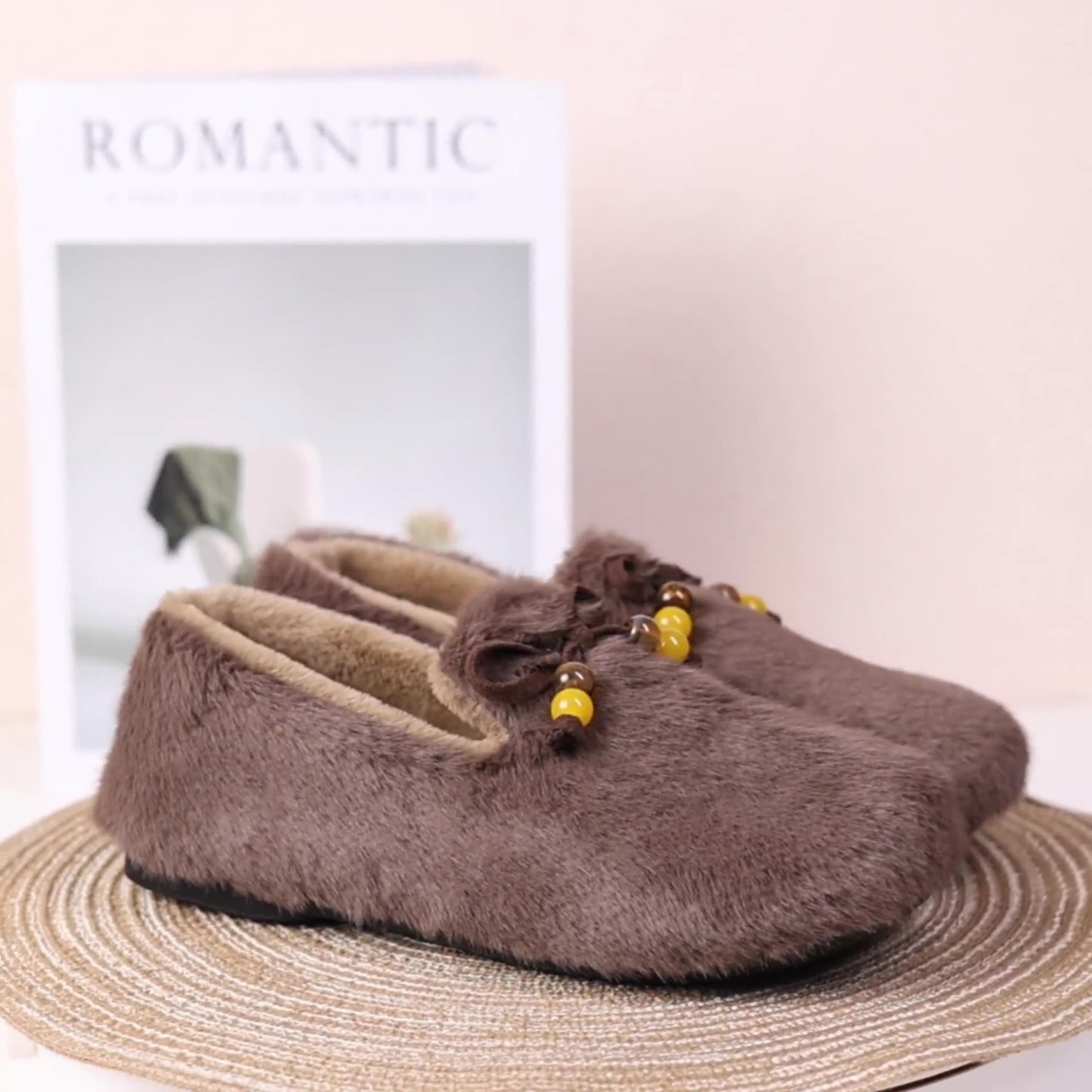 Women's Warm Fluffy Slip-on Shoes for Indoor/ Outdoor