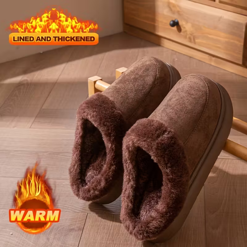 Unisex Thickened Warmth Non-Slip Plush Slippers