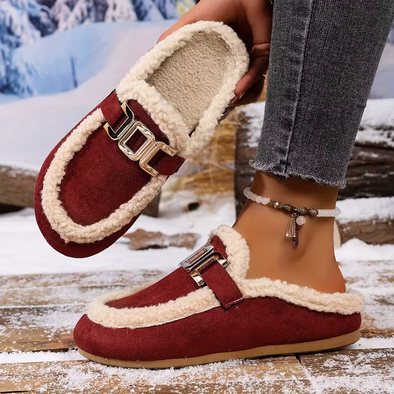 Women's Soft Warm Arch Support Slip-On Slippers Indoor/Outdoor House Shoes 