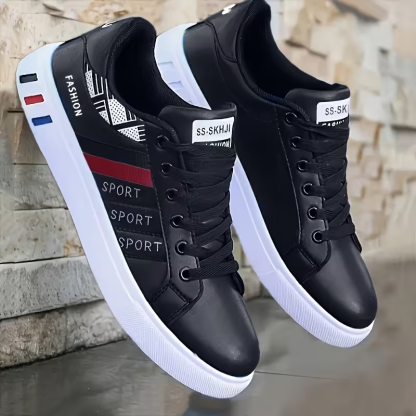 Men's Classice Navy Accent Lace-Up Slip-Resistant Low-Top Sneakers