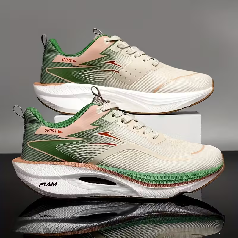 Men‘s Lightweight Breathable Carbon Plate Technology Gradient Color Sneakers Running Shoes