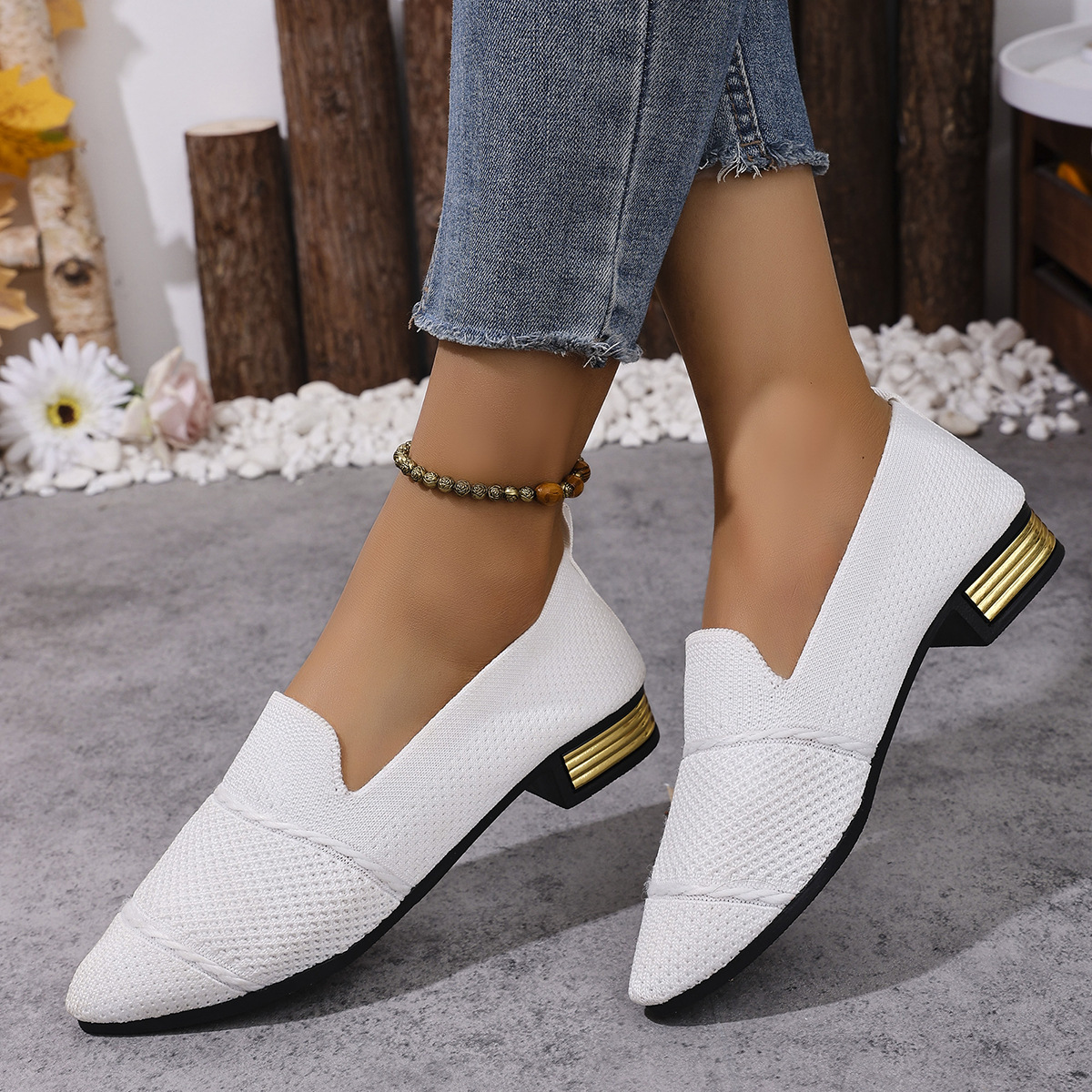 Women's Fashion Breathable Knit Slip-On Shoes