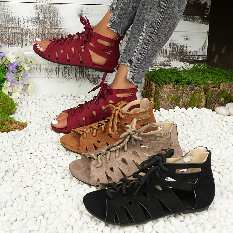 Women's Comfortable Vintage Lace-Up Roman Sandals