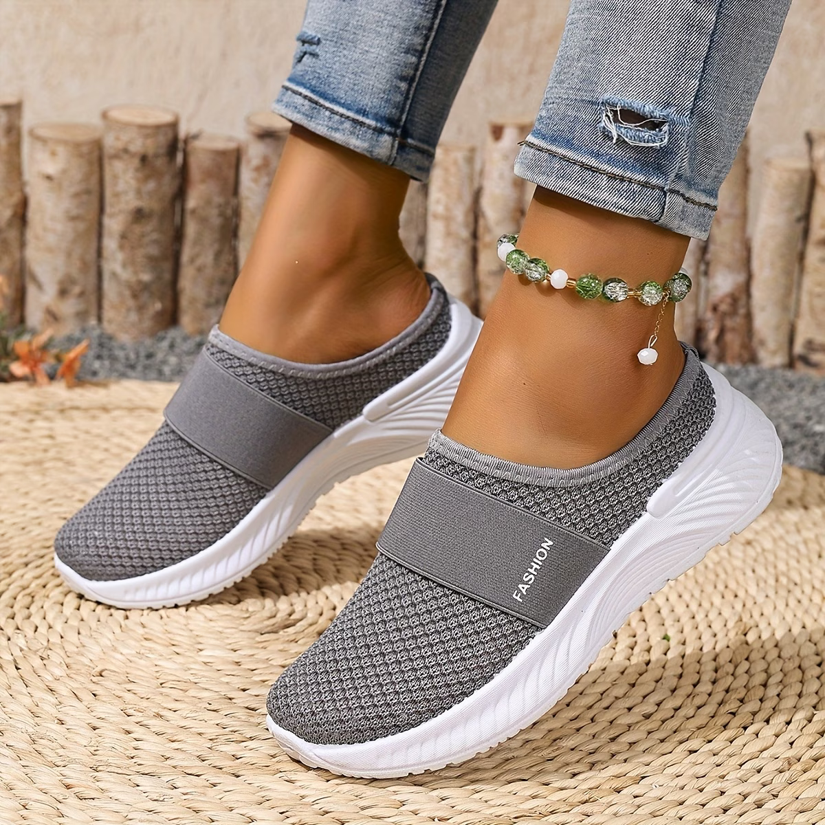 Women's Comfortable Breathable Slip-On Sneakers Sandals for Travel & Summer Outings