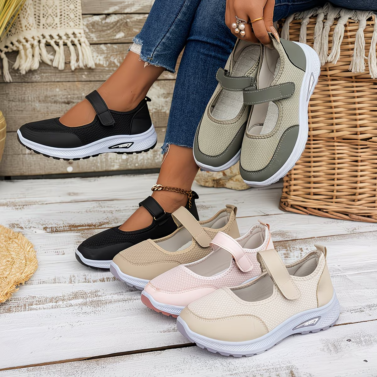 Women' Breathable Comfortable Slip-On Sneakers Driving/Lookout/Shopping Footwear for Casual Attire