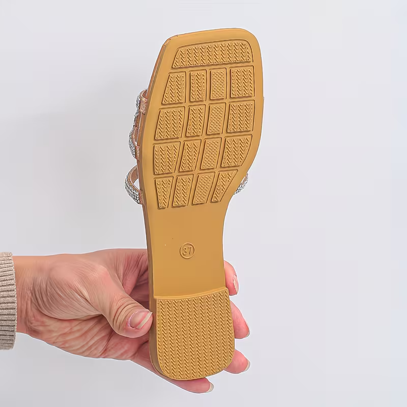 Women's Fashion & Elegant Snake-Shaped Rhinestone Summer Flat Slippers