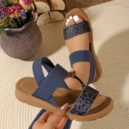 Women's Comfortable & Versatile Leopard Print Sandals Roman Shoes
