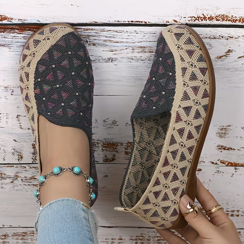 Women's Soft & Breathable Hollow Design Slip-On Shoes Lace Loafers