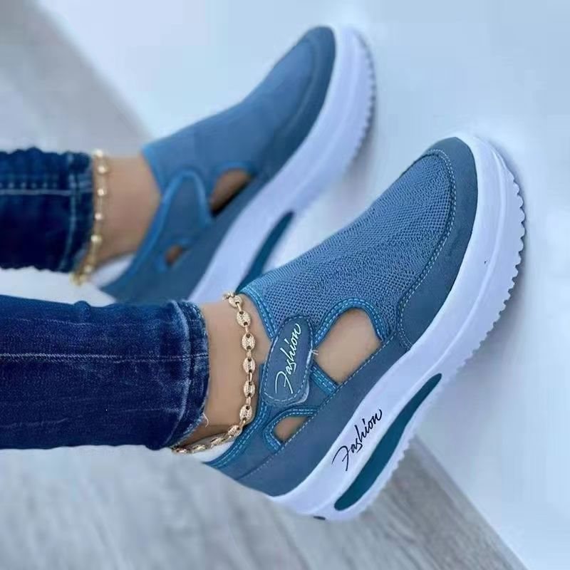 Women's Breathable Cut‑Out Platform Trainers Orthopaedic Cushioned Walking Shoes