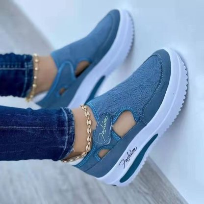 Women's Breathable Cut‑Out Platform Trainers Orthopaedic Cushioned Walking Shoes