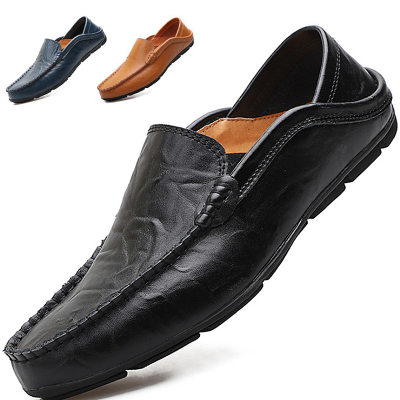 Men's Classic Soft‑Leather Slip‑On Loafers