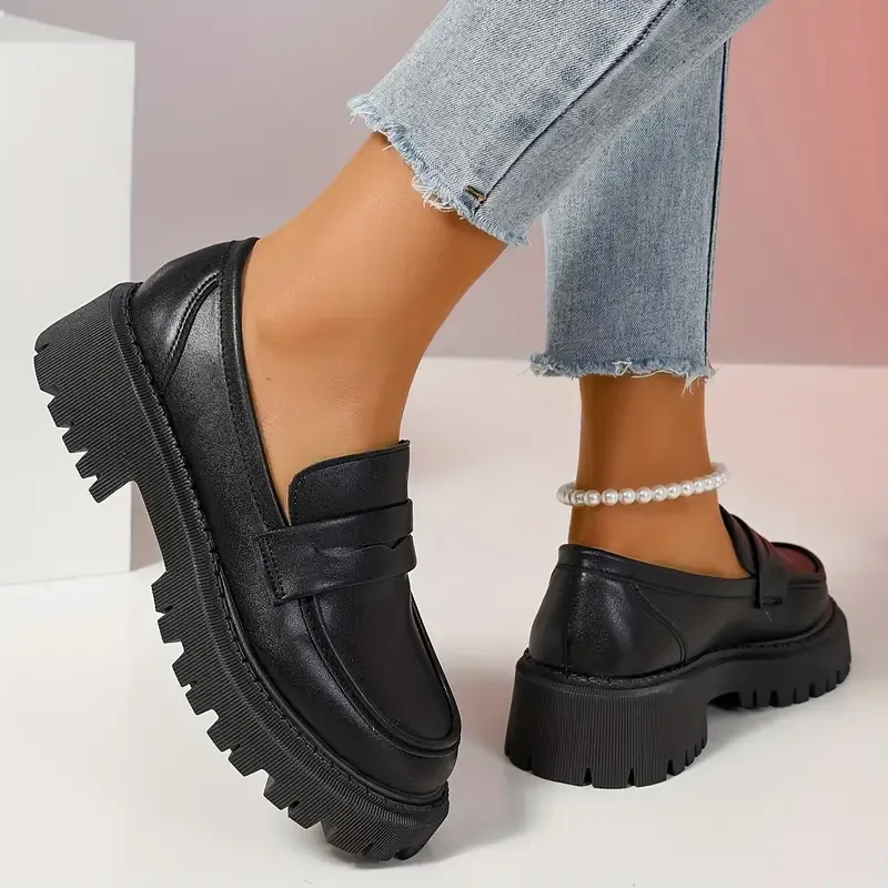 Women‘s Premium Leather Platform Loafers