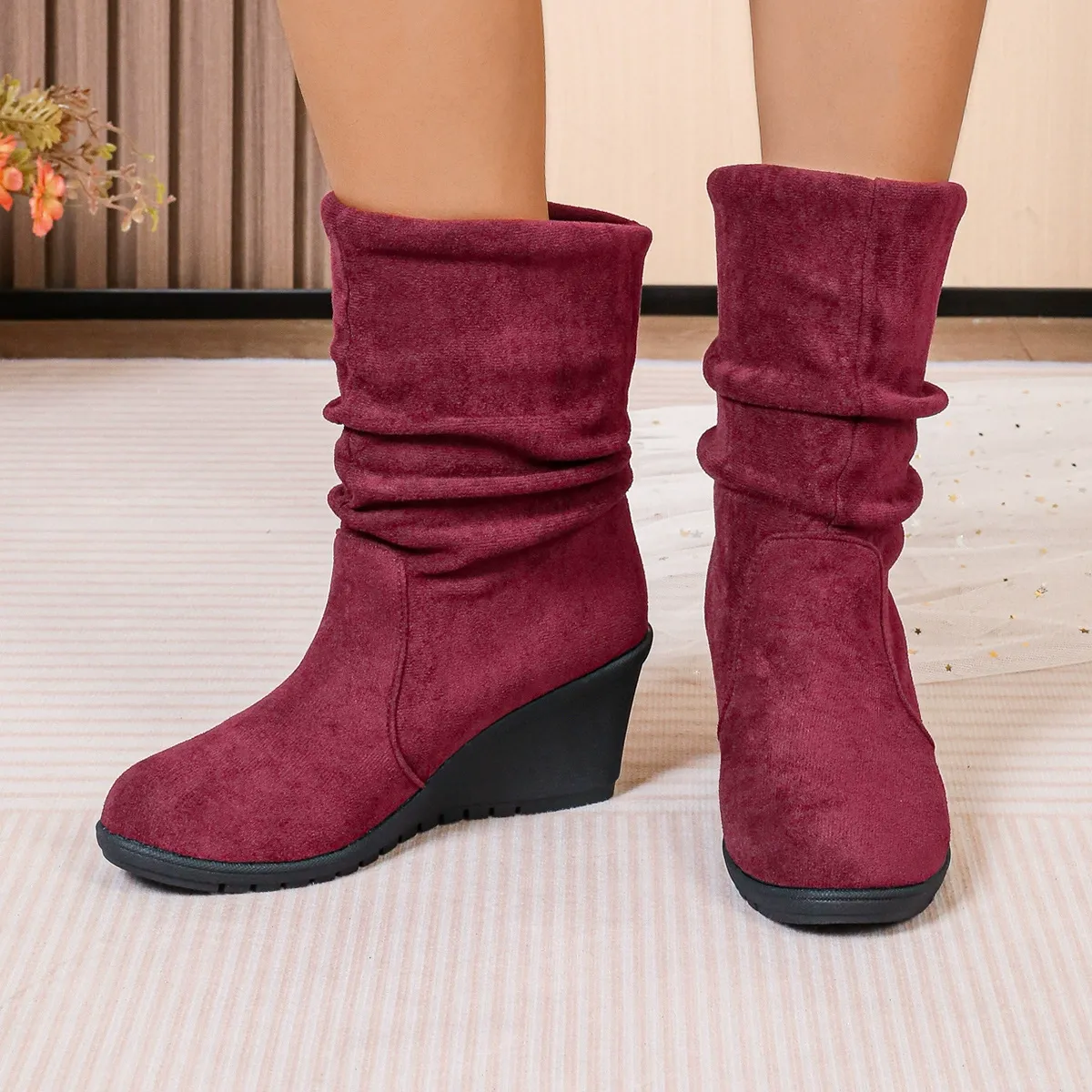 Women's Comfortable Non-Slip Wedge Ankle Boots