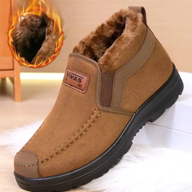 Men's Warm & Slip-Resistant Arch Support Slip-On Winter Shoes Boots for Casual & Outdoor Activities
