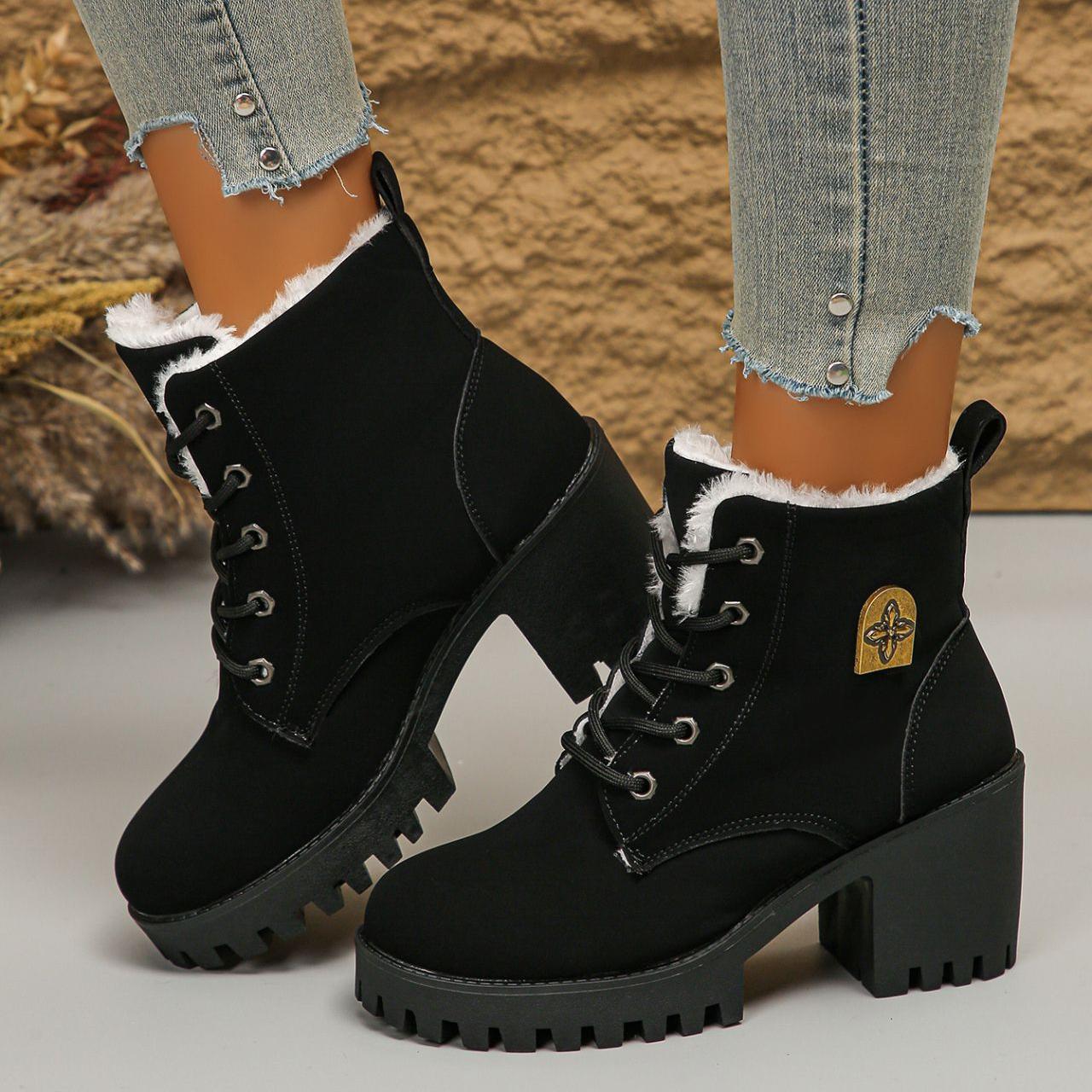 Women's Elegant & Stylish & Warm thick heel Ankle Boots