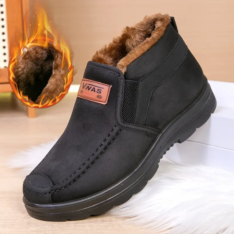 Men's Warm & Slip-Resistant Arch Support Slip-On Winter Shoes Boots for Casual & Outdoor Activities