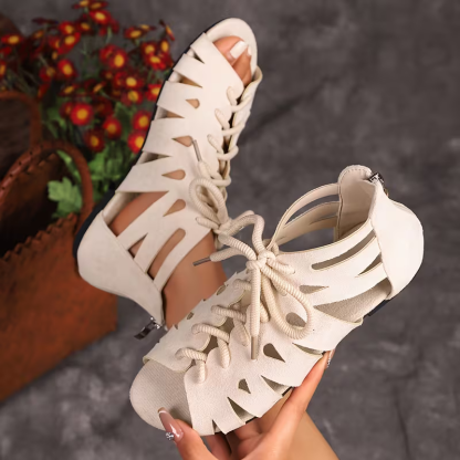 Women's Comfortable Vintage Lace-Up Roman Sandals