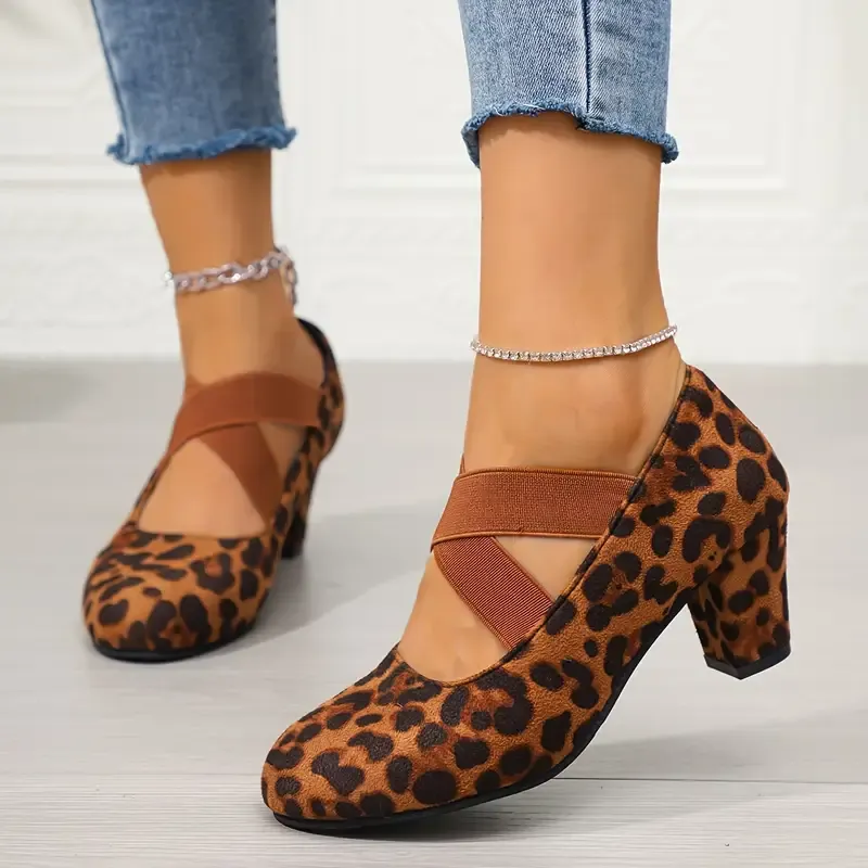 Women's Cross Strap Casual High Heels