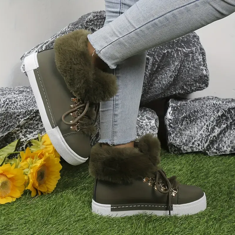 Women's Stylish Thickened Warm Wedge Shoes Ankle Boots
