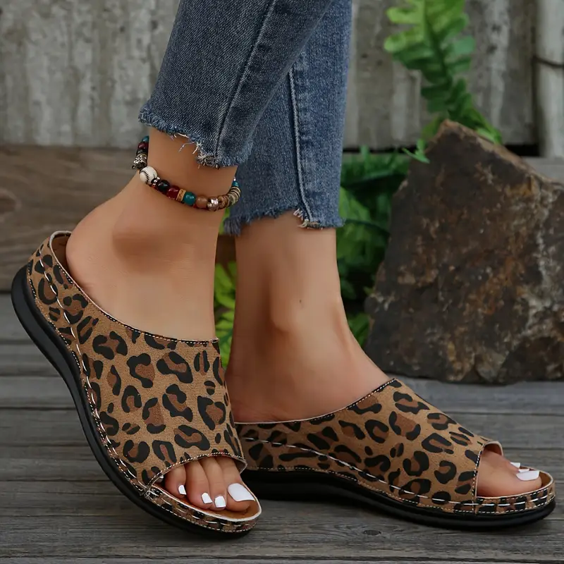 Women's Leopard Print Fashion Lightweight Comfortable All-match Summer Sandals