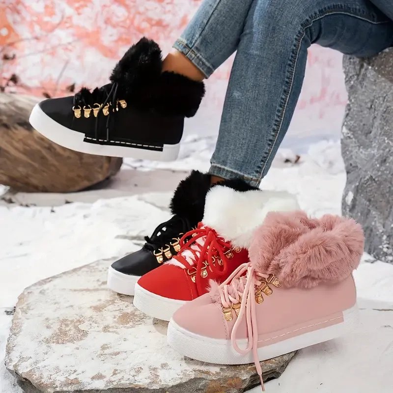 Women's Stylish Thickened Warm Wedge Shoes Ankle Boots