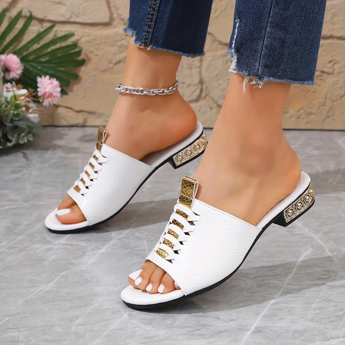 Women's Fashion and Comfortable Non-Slip Summer Chunky Heels Sandals