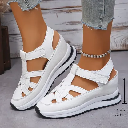 Women's Plus Size Breathable Cut-Out Platform Sports Sandals