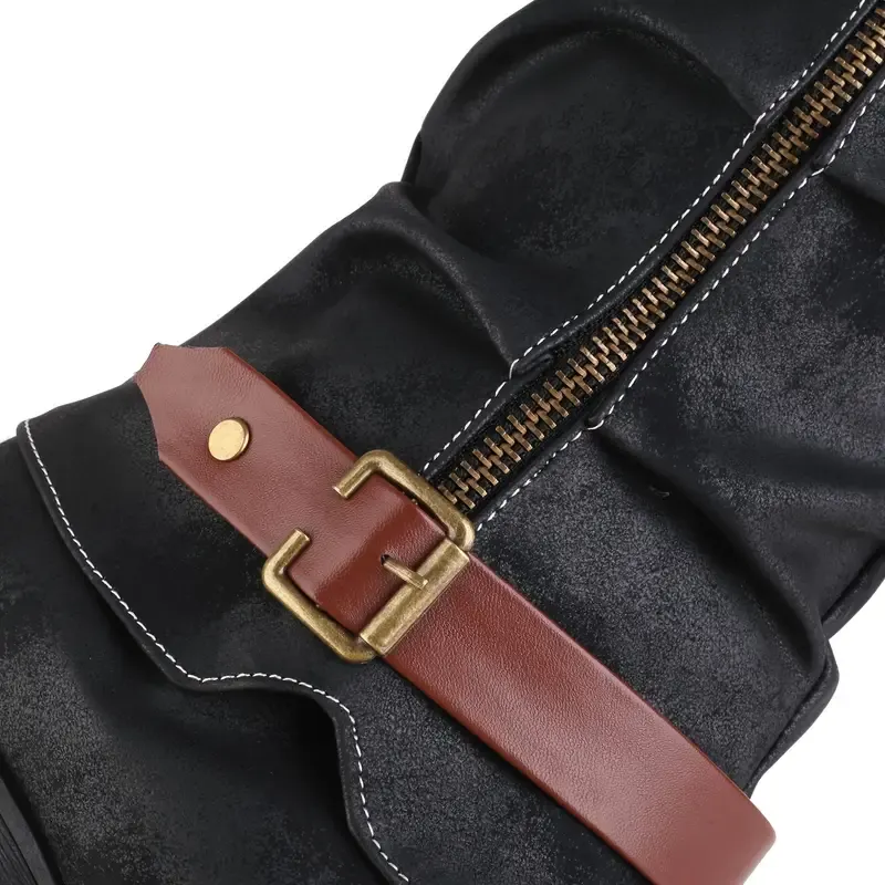 Women's Vintage Leather Zipper High Snow Boots