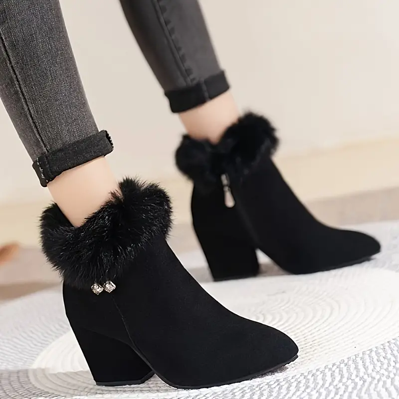 Women's Fashion Comfortable Chunky heel Ankle Boots