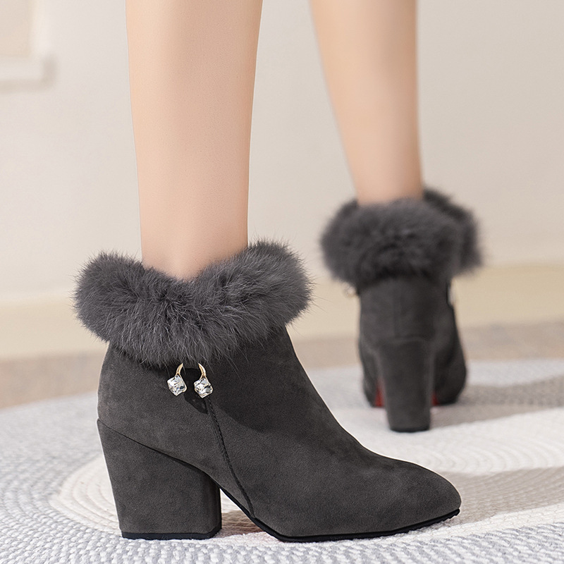 Women's Fashion Comfortable Chunky heel Ankle Boots
