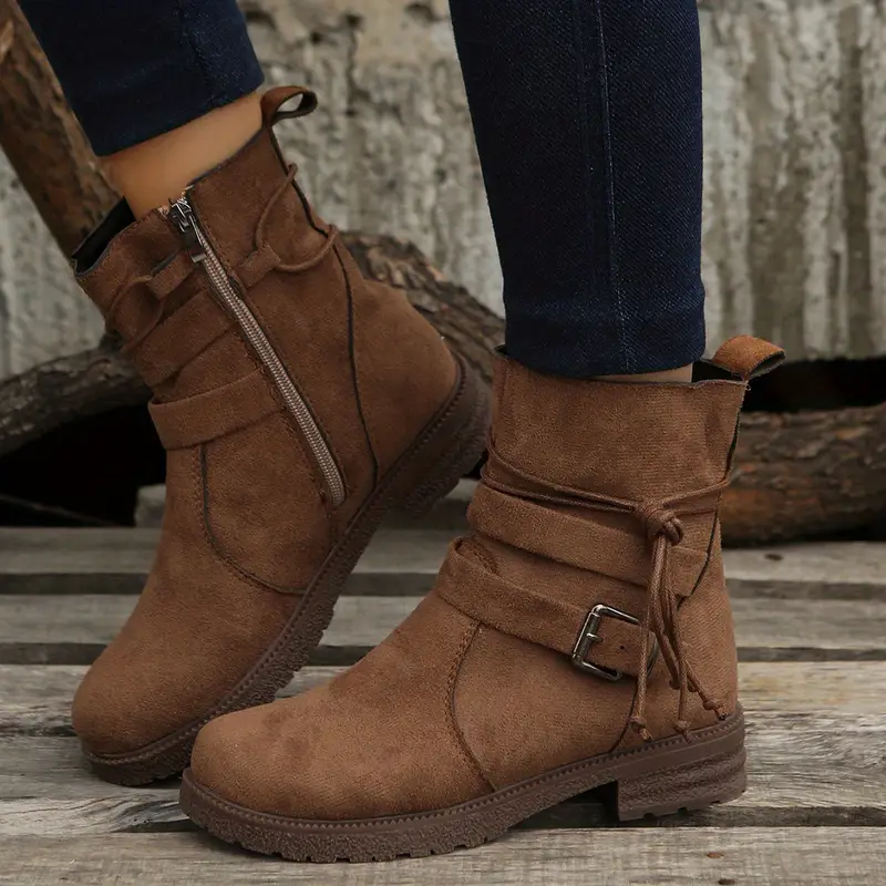 Women's Elegant Comfortable Waterproof Leather Mid-Calf Boots