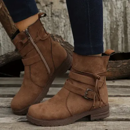 Women's Elegant Comfortable Waterproof Leather Mid-Calf Boots