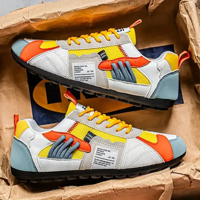 Men's Stylish Contrasting Designs Breathable Comfortable Non-Slip Sneakers 