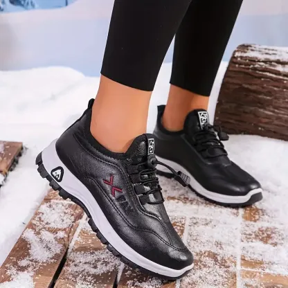Women's Cozy Water-Resistant Non-Slip Snow Sneakers for Cold Weather Outings