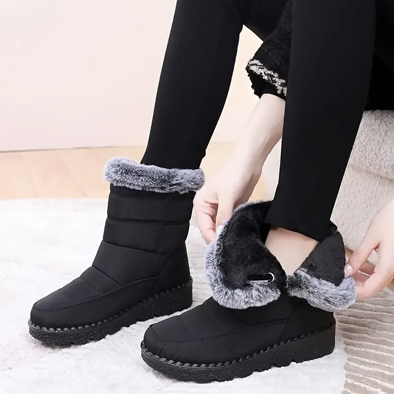 Women's Trendy Fleece-Lined Warm Winter Ankle Boots for Walking, Home, Outings, And Dates