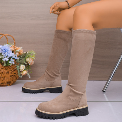 Women's Stylish Anti-Slip & Zipper Closure Platform Versatile Boots 