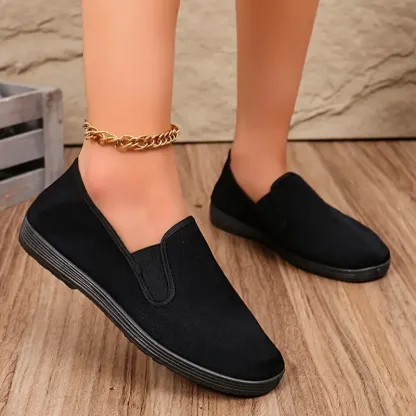 Unisex Lightweight & Comfortable Minimalist Style Slip-On Canvas Flat Shoes Daily Footwear