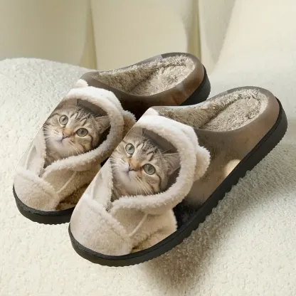 Women's Soft Cozy Cat Print Non-Slip Slip-On Slippers
