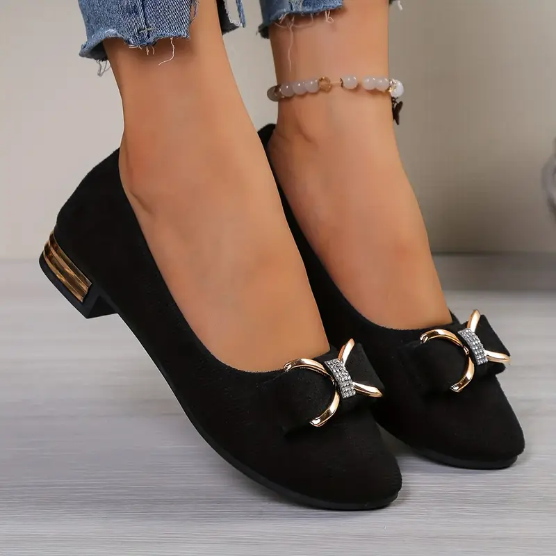 Women's Bow-Accented Lightweight & Versatile Elastic Fit Slip-On Loafers