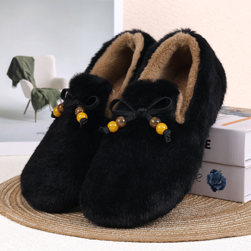 Women's Warm Fluffy Slip-on Shoes for Indoor/ Outdoor