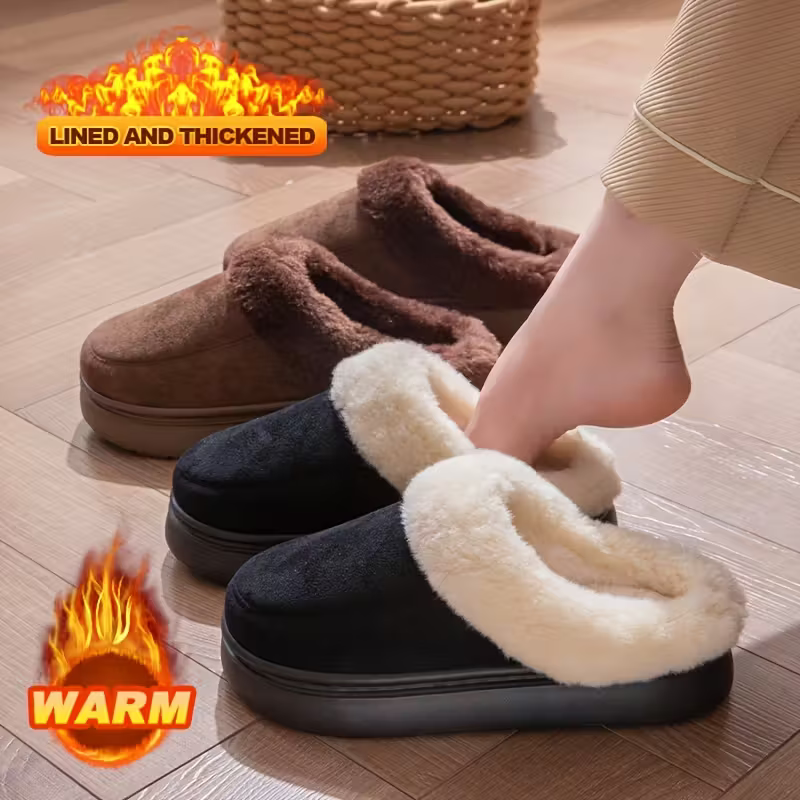 Unisex Thickened Warmth Non-Slip Plush Slippers