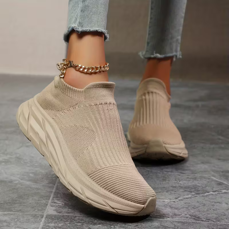 Men's and Women's Breathable Knit Arch Support & Cushioned Sole Slip-On Sneakers