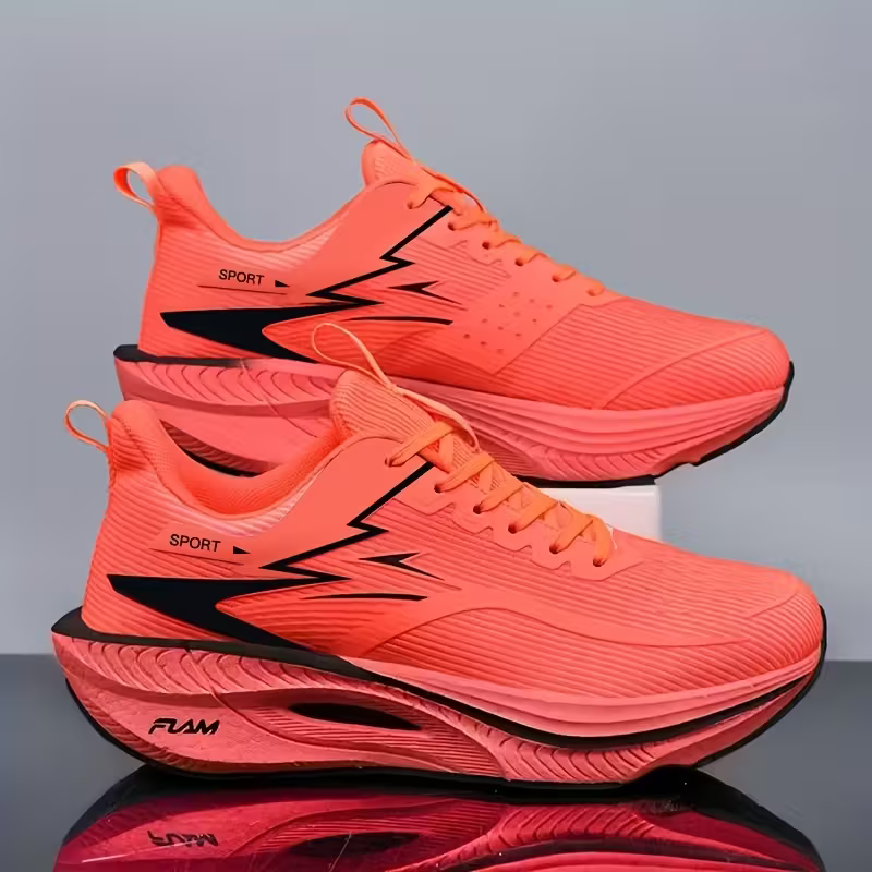 Men‘s Lightweight Breathable Carbon Plate Technology Gradient Color Sneakers Running Shoes