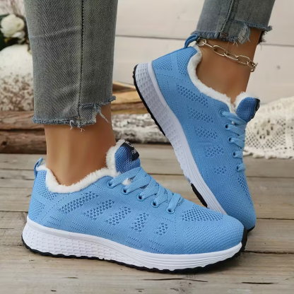Women's Stylish & Comfortable Plus-Size Plush Warm Sports Shoes Sneakers for Running, Fitness, Commuting, Daily Shopping